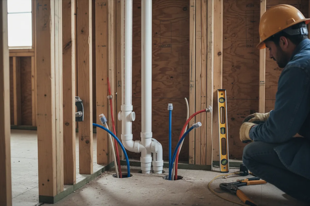 Drain and supply rough-in during Leak Detection in Cotton Plant
